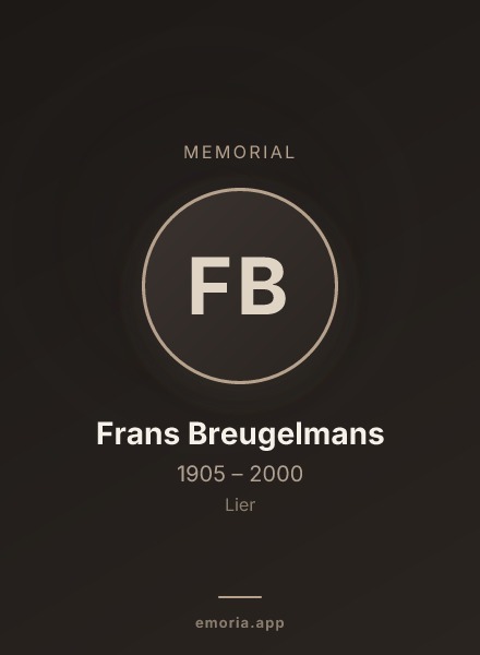 Memorial portrait of Frans Breugelmans