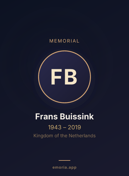 Memorial portrait of Frans Buissink