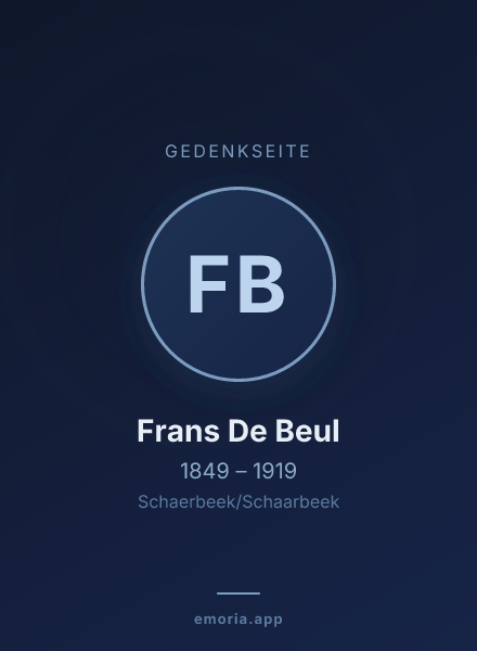 Gedenkportrait von Frans De Beul