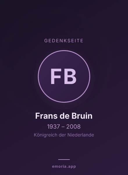 Gedenkportrait von Frans de Bruin