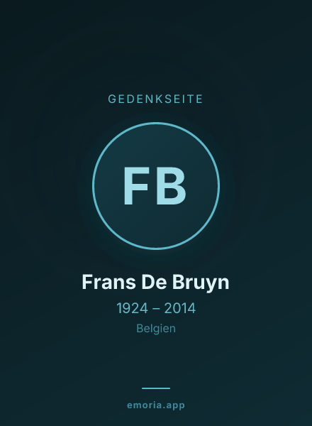 Gedenkportrait von Frans De Bruyn