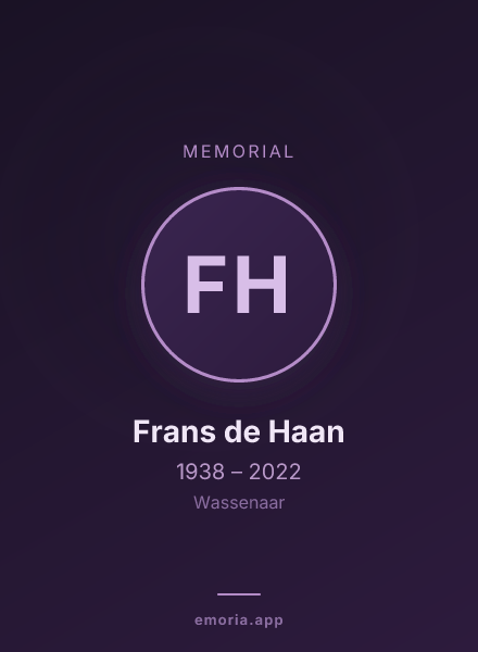Memorial portrait of Frans de Haan