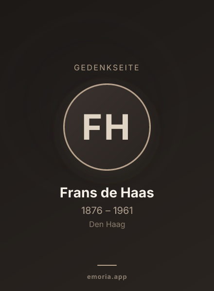 Gedenkportrait von Frans de Haas