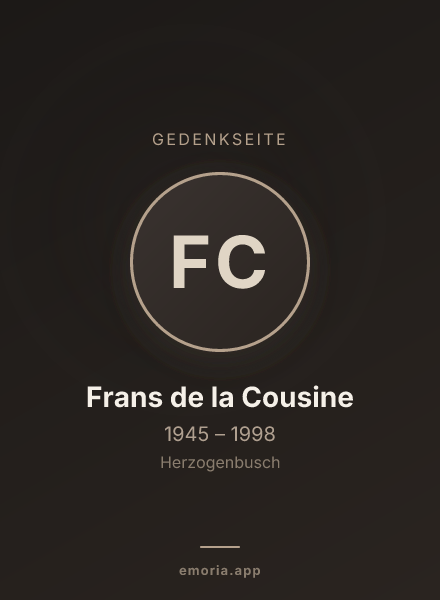 Gedenkportrait von Frans de la Cousine