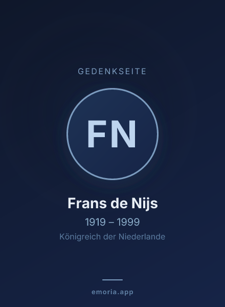 Gedenkportrait von Frans de Nijs