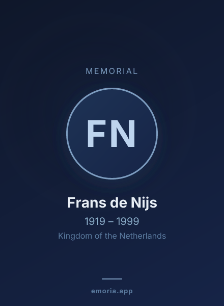Memorial portrait of Frans de Nijs