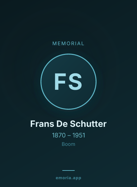Memorial portrait of Frans De Schutter