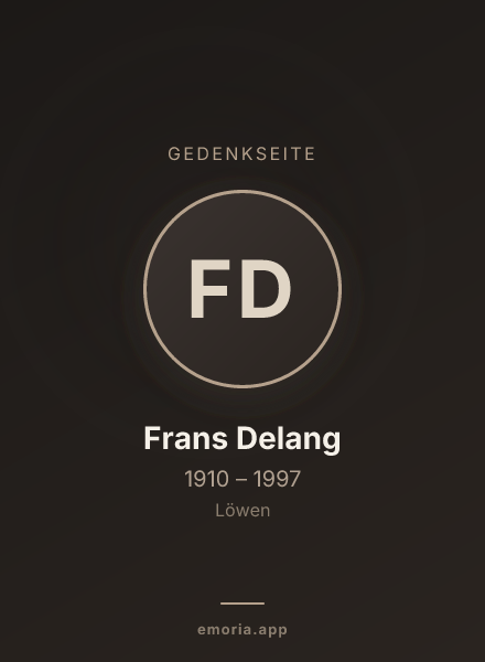 Gedenkportrait von Frans Delang