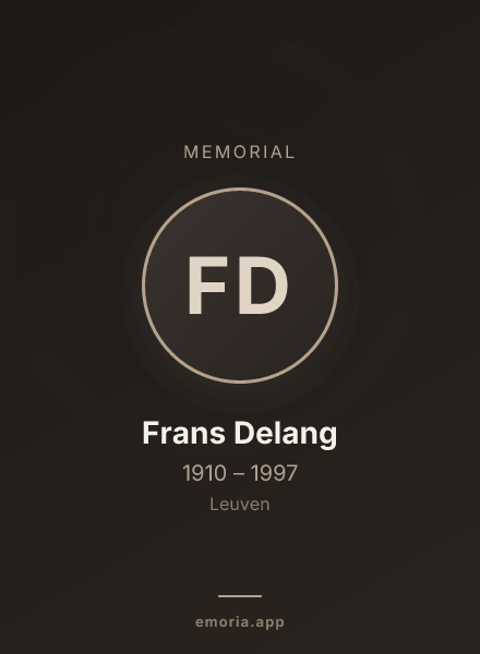 Memorial portrait of Frans Delang