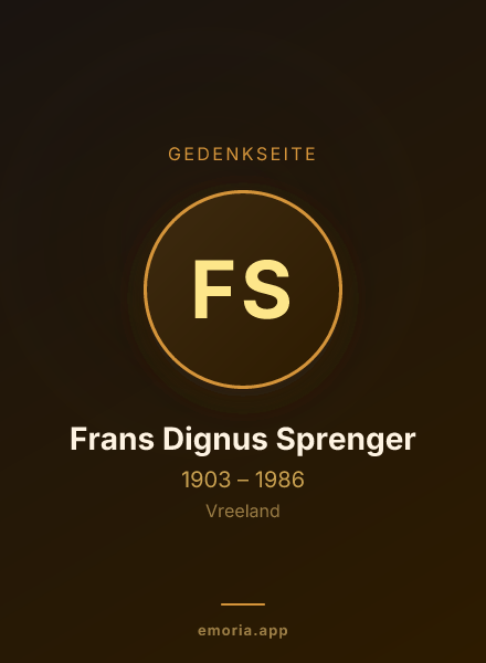 Gedenkportrait von Frans Dignus Sprenger