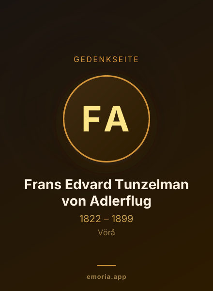 Gedenkportrait von Frans Edvard Tunzelman von Adlerflug