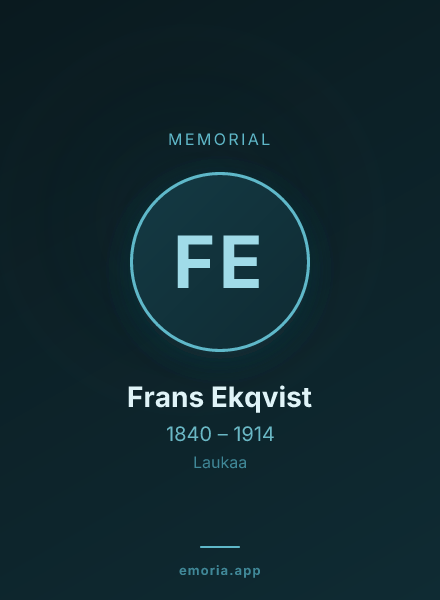 Memorial portrait of Frans Ekqvist