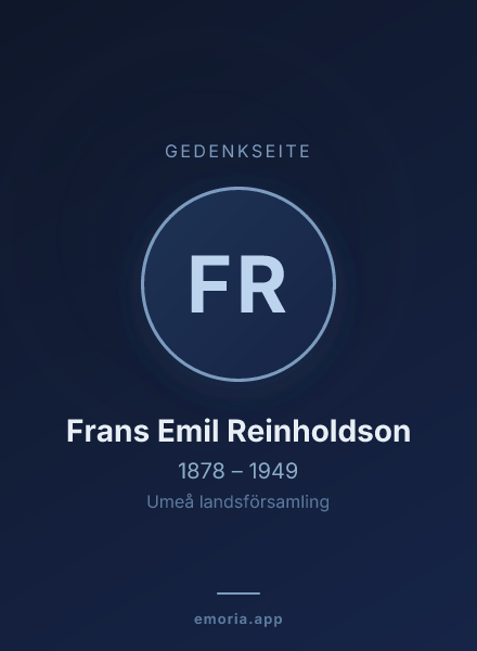 Gedenkportrait von Frans Emil Reinholdson