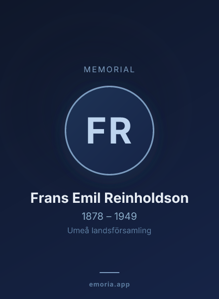 Memorial portrait of Frans Emil Reinholdson