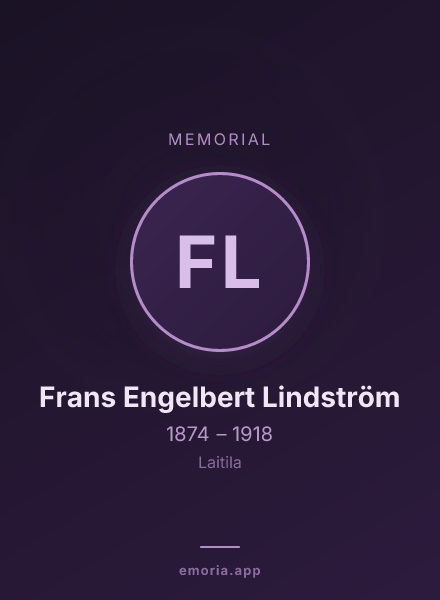 Memorial portrait of Frans Engelbert Lindström