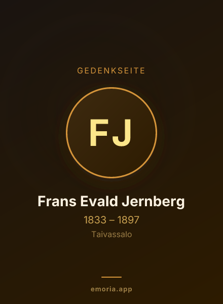 Gedenkportrait von Frans Evald Jernberg
