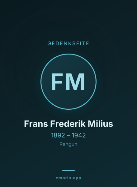 Gedenkportrait von Frans Frederik Milius