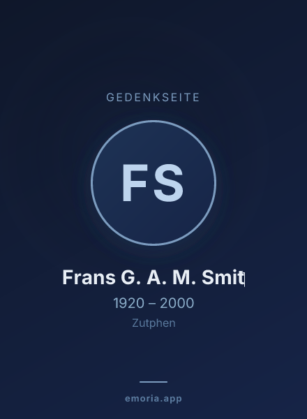 Gedenkportrait von Frans G. A. M. Smit‏