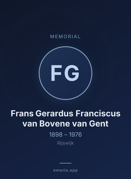 Memorial portrait of Frans Gerardus Franciscus van Bovene van Gent