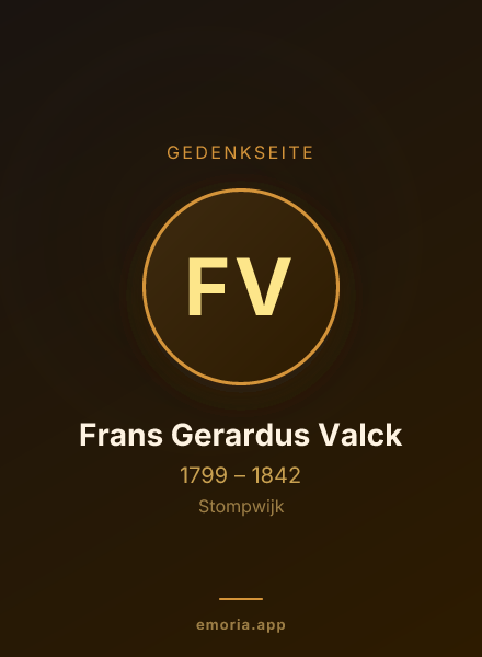 Gedenkportrait von Frans Gerardus Valck