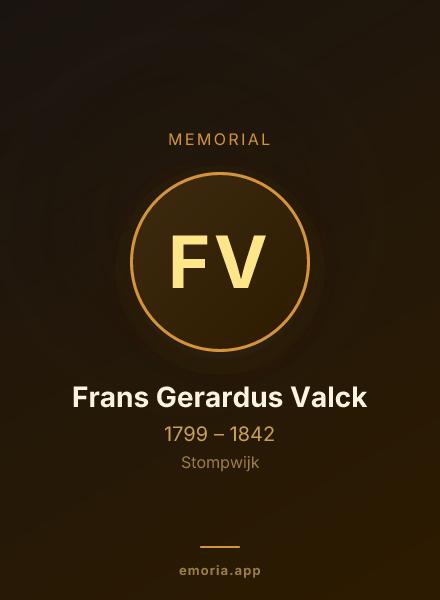 Memorial portrait of Frans Gerardus Valck