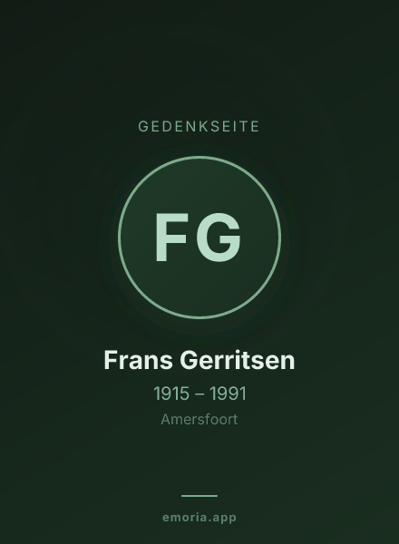 Gedenkportrait von Frans Gerritsen