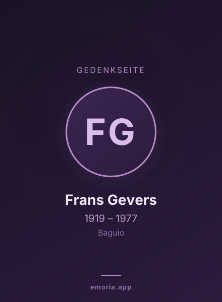 Gedenkportrait von Frans Gevers