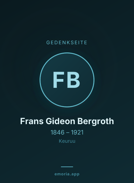 Gedenkportrait von Frans Gideon Bergroth