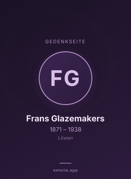Gedenkportrait von Frans Glazemakers
