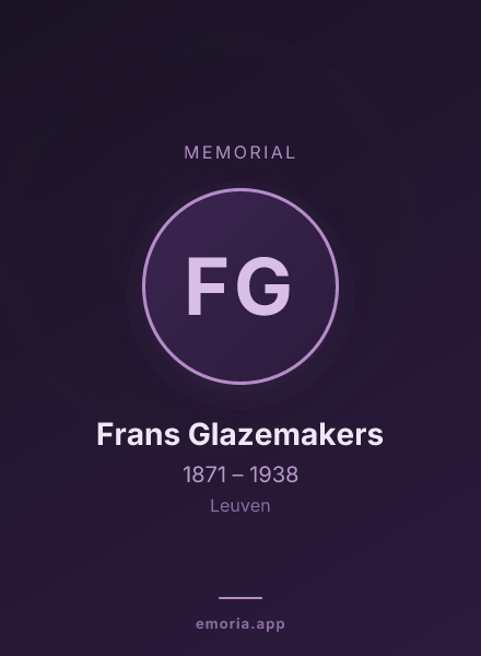Memorial portrait of Frans Glazemakers