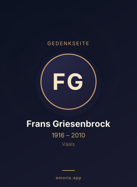 Gedenkportrait von Frans Griesenbrock