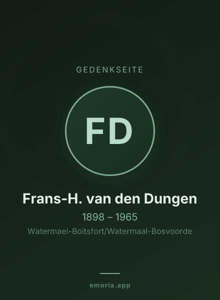 Gedenkportrait von Frans-H. van den Dungen