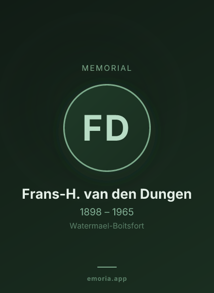 Memorial portrait of Frans-H. van den Dungen