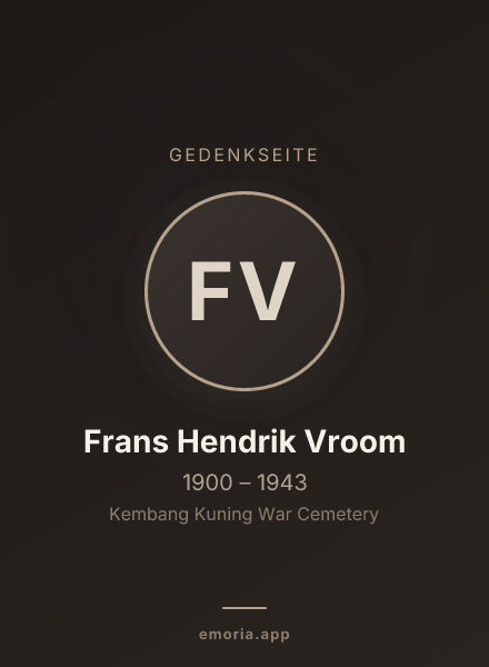 Gedenkportrait von Frans Hendrik Vroom