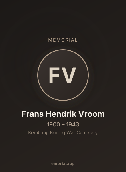 Memorial portrait of Frans Hendrik Vroom