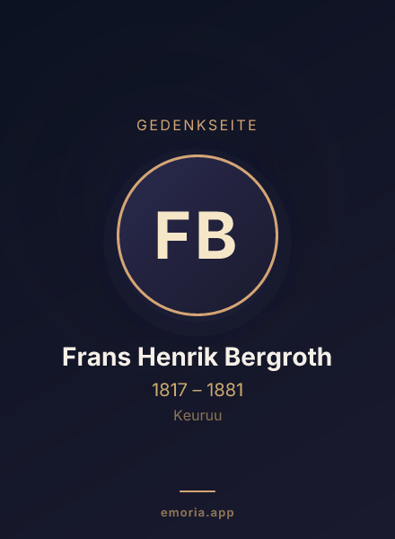 Gedenkportrait von Frans Henrik Bergroth