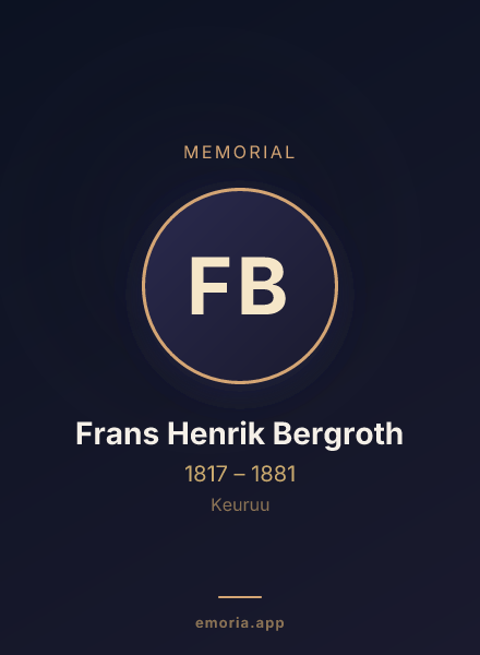 Memorial portrait of Frans Henrik Bergroth