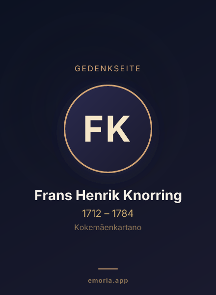 Gedenkportrait von Frans Henrik Knorring