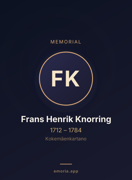 Memorial portrait of Frans Henrik Knorring