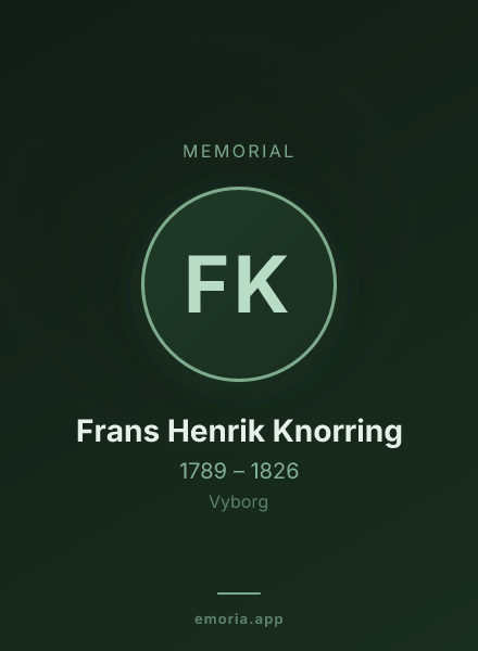 Memorial portrait of Frans Henrik Knorring