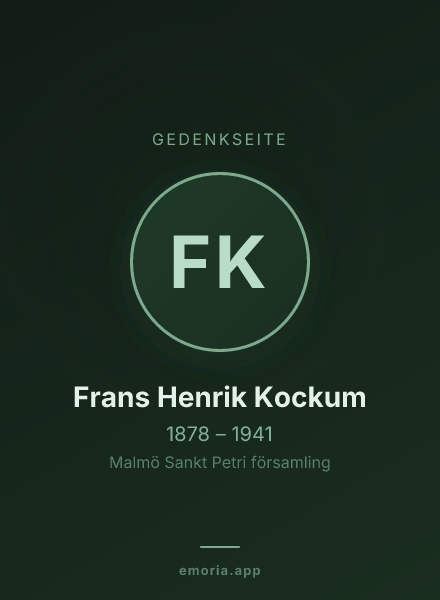 Gedenkportrait von Frans Henrik Kockum