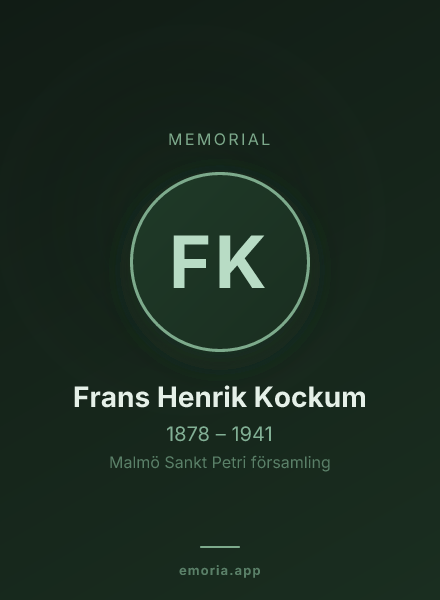 Memorial portrait of Frans Henrik Kockum