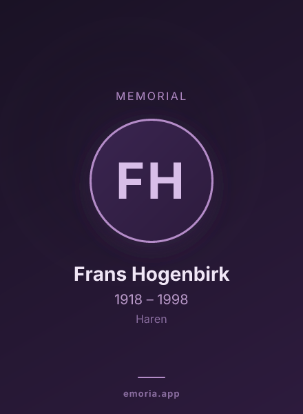 Memorial portrait of Frans Hogenbirk