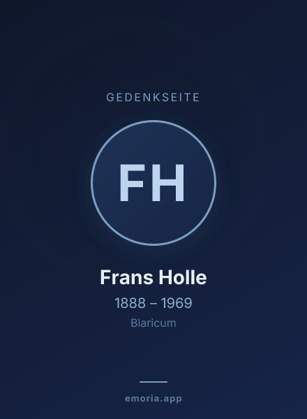 Gedenkportrait von Frans Holle