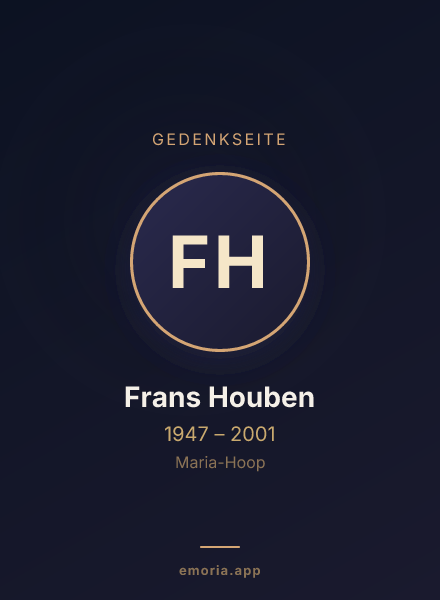 Gedenkportrait von Frans Houben