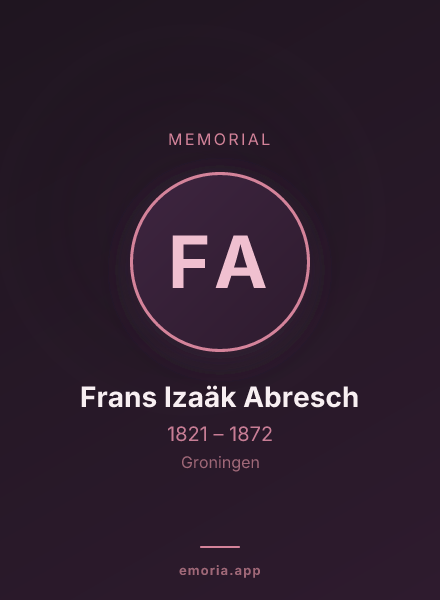 Memorial portrait of Frans Izaäk Abresch