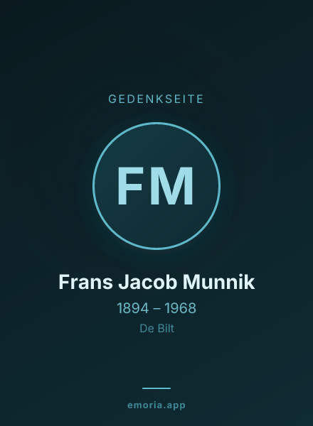 Gedenkportrait von Frans Jacob Munnik