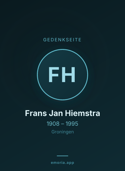 Gedenkportrait von Frans Jan Hiemstra