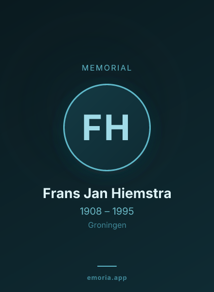 Memorial portrait of Frans Jan Hiemstra