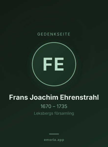 Gedenkportrait von Frans Joachim Ehrenstrahl